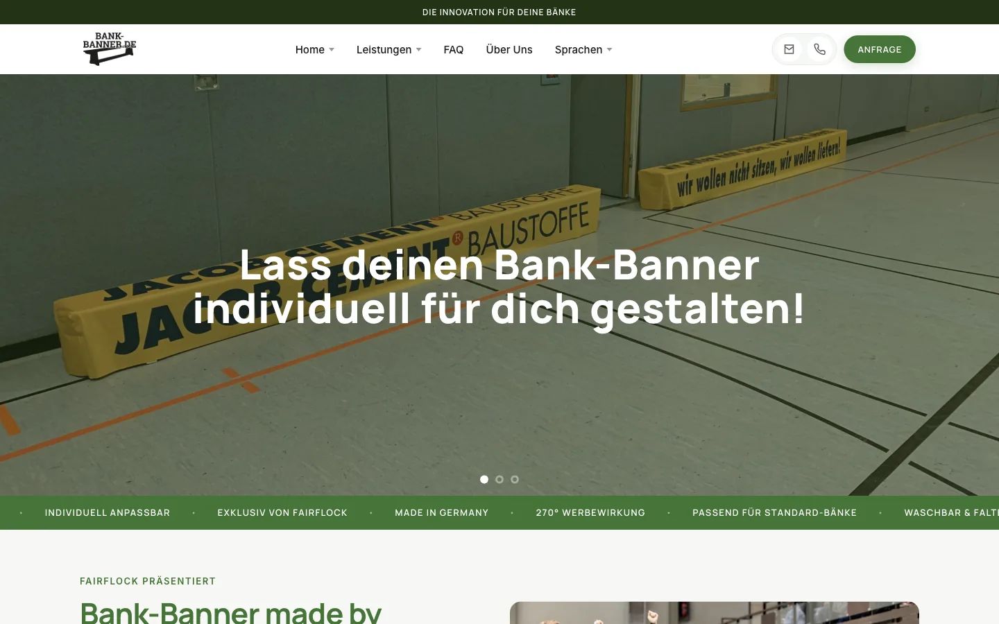 bank-banner.de Startseite Hero mit Claim Bannerwerbung weiter gedacht