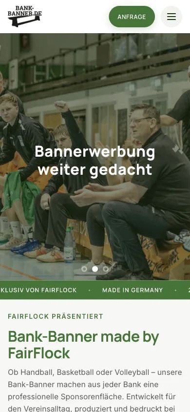 Mobile Startseite Hero von bank-banner.de