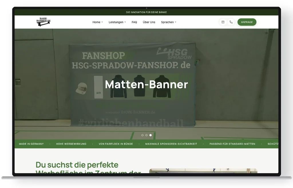Desktop-Mockup Matten-Banner