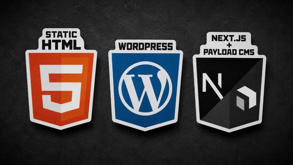 Static HTML, WordPress und Next.js mit Payload CMS, die Stacks für maßgeschneidertes Webdesign aus Bünde